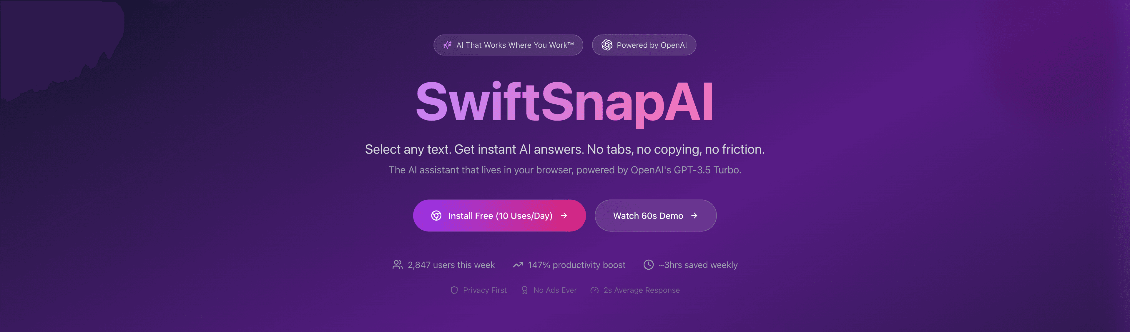 Screenshot of SwiftSnapAI